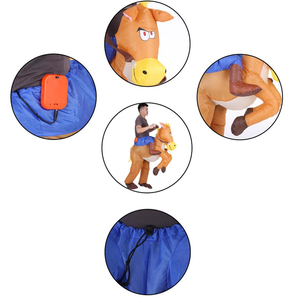 Inflatable Cowboy Costume Polyester Funny Battery Powered Inflatable Costume for Holiday Party Cosplay