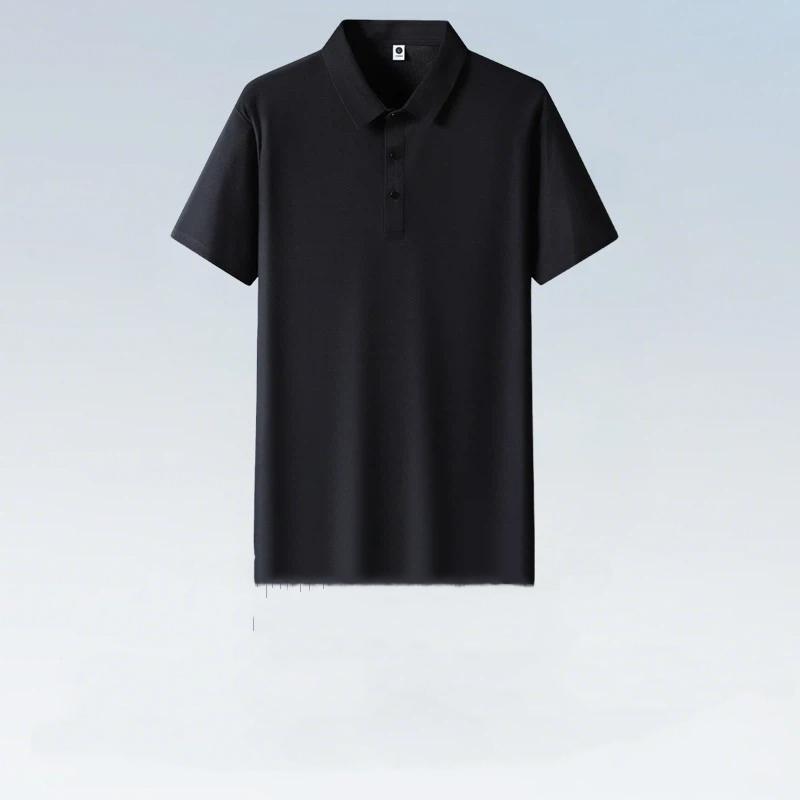 Cool Short Sleeved Polo Shirt Breathable Casual Business Golf T-shirt 4XL чёрный