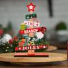 Wooden Christmas Tree Desktop Ornament Santa Claus Merry Christmas Sign Plaque Xmas Decor for Home New Years Noel Gift