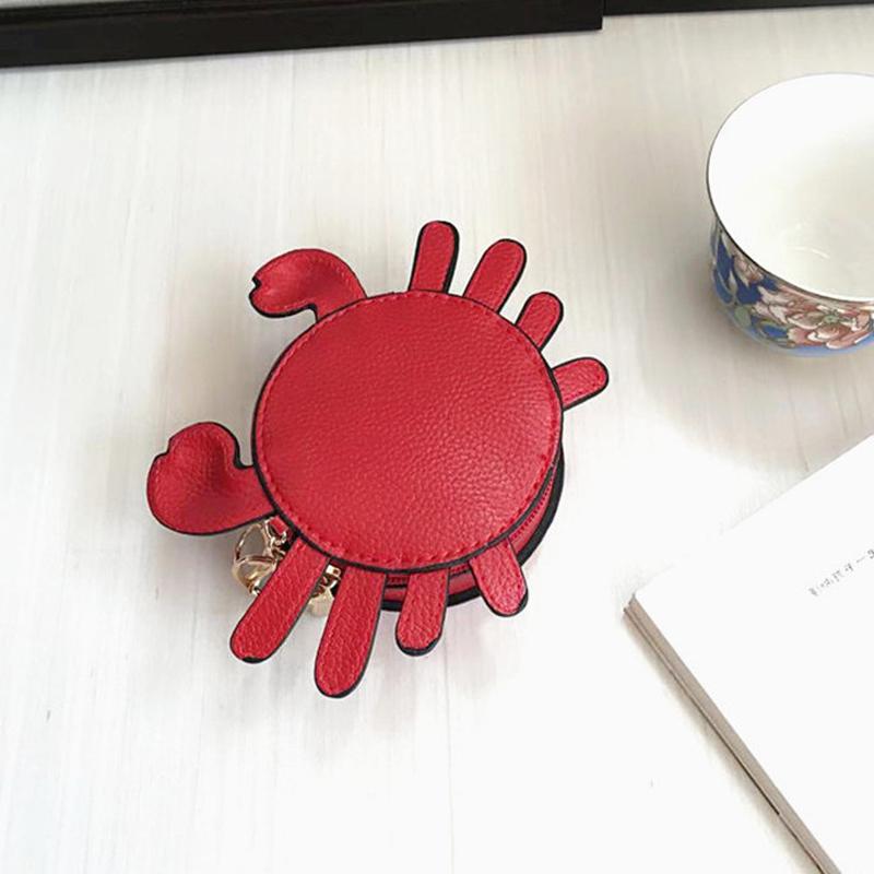 New Fashion Woman Small Crab Coin Purse Girl Pendant Lipstick Bag Casual Student Clutch Card Holder Cute Trend Handbag