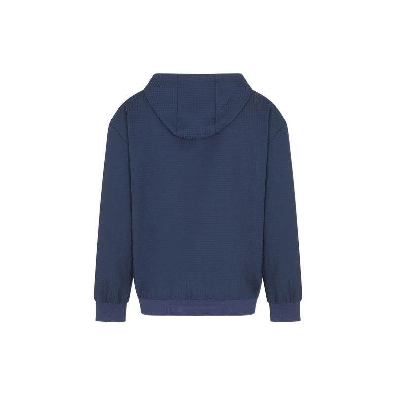Emporio Armani Ss23 Letter Print Hooded Zip Sweatshirt Men Sweatshirt Navy-Blue 3RPM67-PN6ZZ-1554