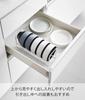 Yamazaki Tower Bowl & Rice Bowl Storage Rack, White, W26.5 x D8 x H10cm, for Upright Storage, Drawer & Cupboard Storage, 1397