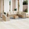 VidaXL Garden Lounge Set with Cushions 10 Pcs Beige Braided Resin 3224189