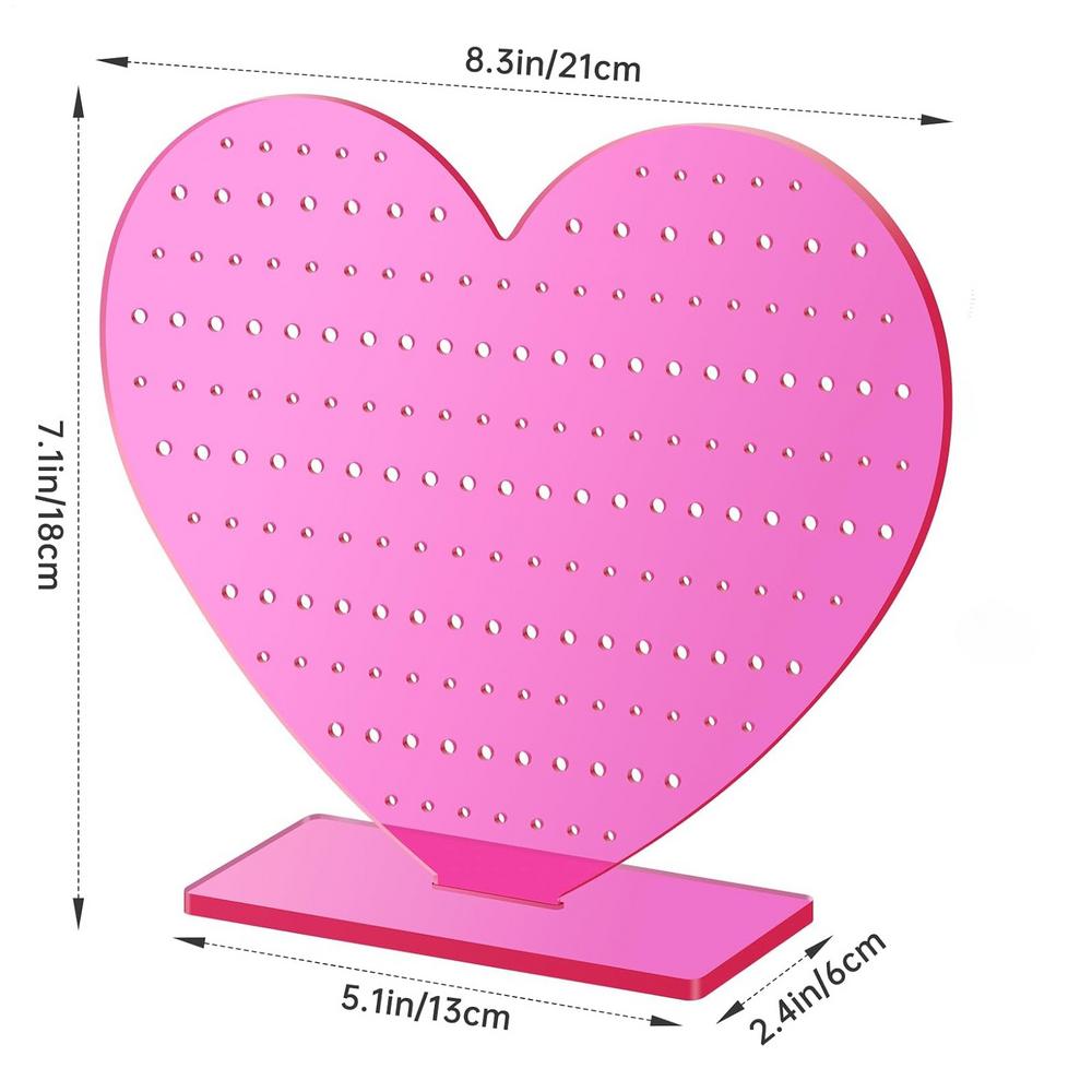 

Heart Earring Holder Acrylic Ear Studs Rack Drop Earrings Organizer For Women Girls Ladies Wives Mothers Bedroom Home Dresser розовый