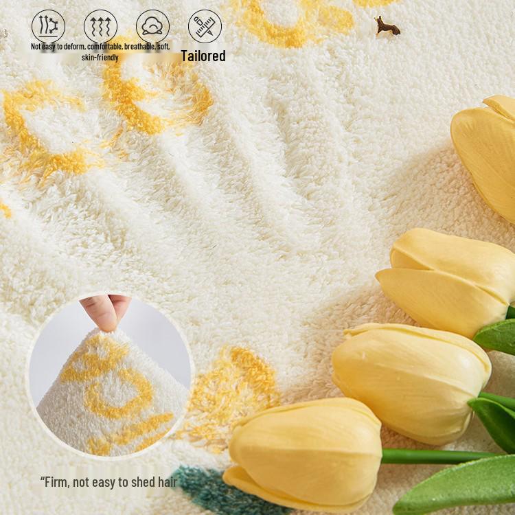 Irregular Cloud Faux Cashmere Water-Absorbing Doormat - Cute Cartoon Design for Bathroom & Kitchen.