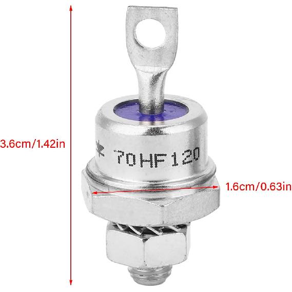 5 Pairs Rectifier Diode Spiral, Mini 5 Pairs 70HFR120/70HF120 Spiral Rectifier Diode Kit 1200V 70A Mini 70HFR120 Blocking Diode Chassis Stud Mounting