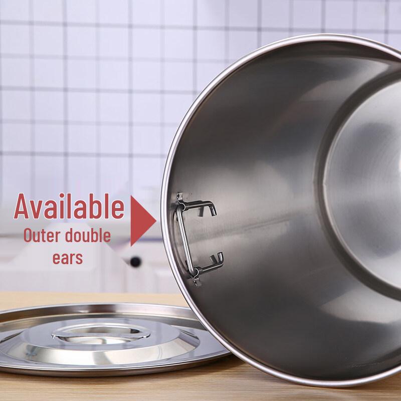 Stainless Steel Storage Bucket with Lid and Handle