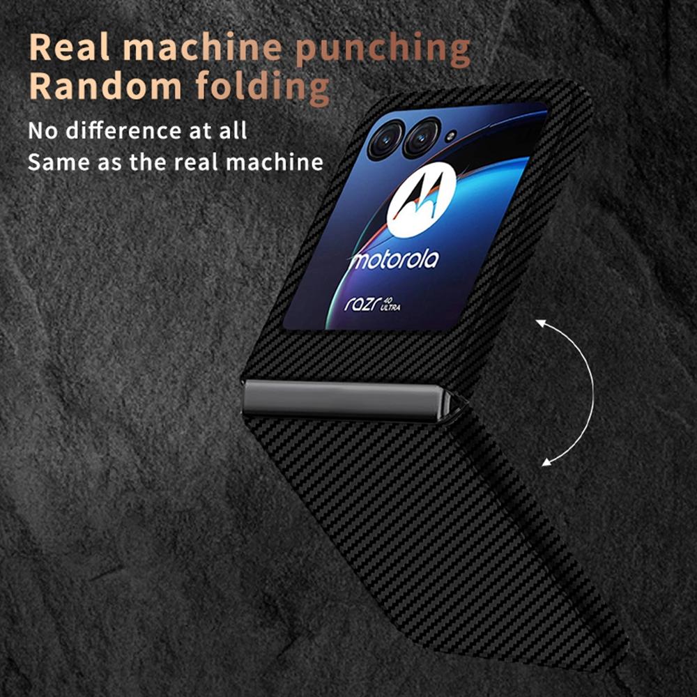 For Motorola Razr 50 Ultra 5G Case Aramid Fiber+PC Anti-Drop Folding Phone Cover
