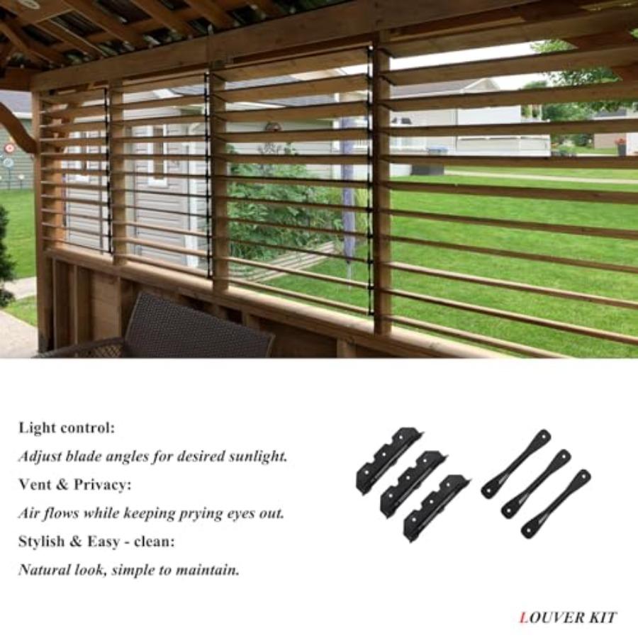Deck-Sonnenschutzsystem Halterungen Lamellen-Hardware-System für Jalousien und Rollläden Strapazierfähiger Stahl Pulverbeschichtet Lamellen-Pergola