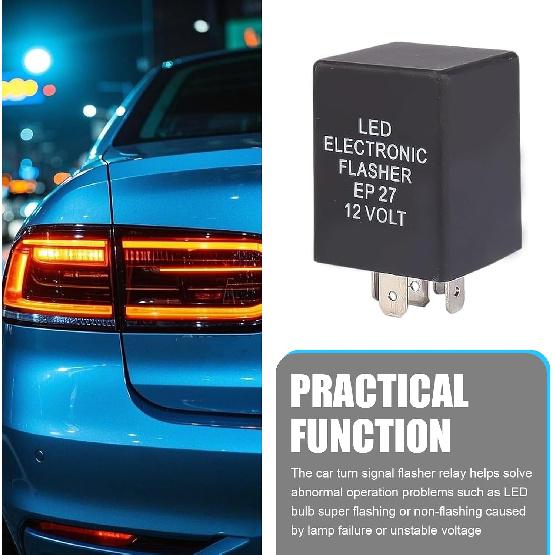 Shakas EP27 LED Flasher Relay, 12V 5-pin Turn Signal Light Super Flashing Relay, Plug and Play Waterproof Signal Light Failure Repair Accessory, for
