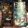 Handyhülle für Samsung Galaxy S25 Edge S24 S23 S22 S20 S21 FE Ultra S10 S10E Plus Weiches TPU Niedliches Schmetterling Katze Bücherregal Design