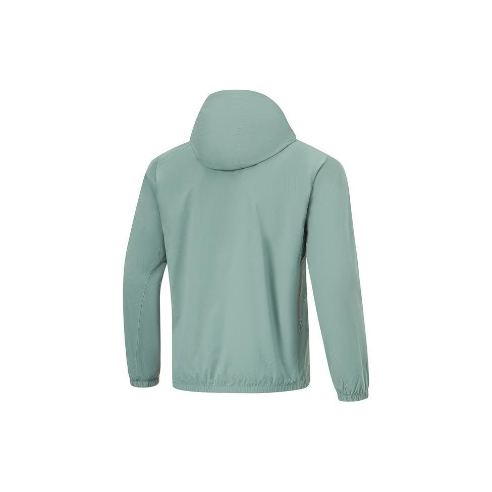 Li-Ning Fitness Series Windproof Water-Repellent Three-Dimensional Cut Fleece-Lined Hooded Zip-Up Sports Jacket Men Jackets Lake-Blue AFDU089-5