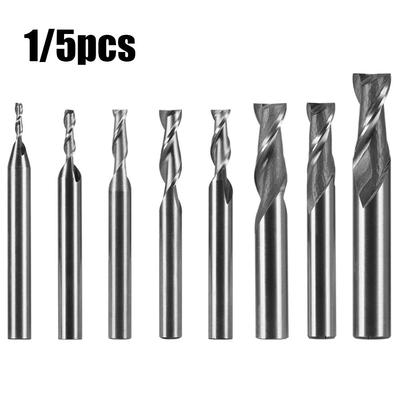 Extrémité de flute 1-12 mm Outil de machine Fraise à métaux Forets à bois Fraises d'usinage Tige droite CNC