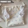 Drawstring Cosmetic Decorative Star And Wing Pattern Pocket Canvas Dustproof for Travel Essential 55KF