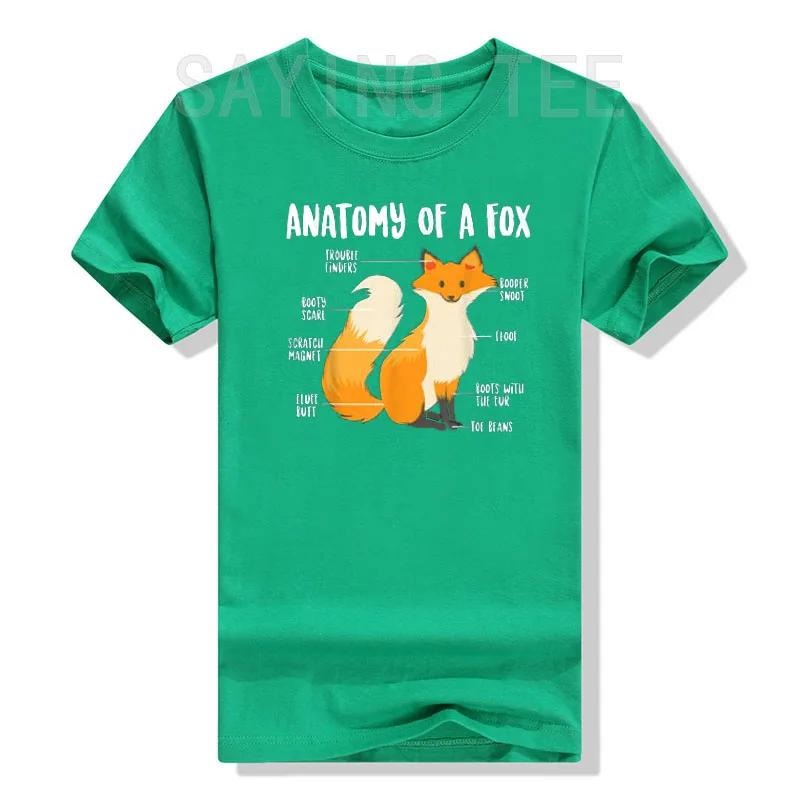 Anatomie eines Fuchses | Niedlich Süßes Raubtier Lustiges Tier Geschenk T-Shirt Humor Fuchs-Liebhaber Grafik T-Shirt Oberteile Kurzarm Blusen Geschenke