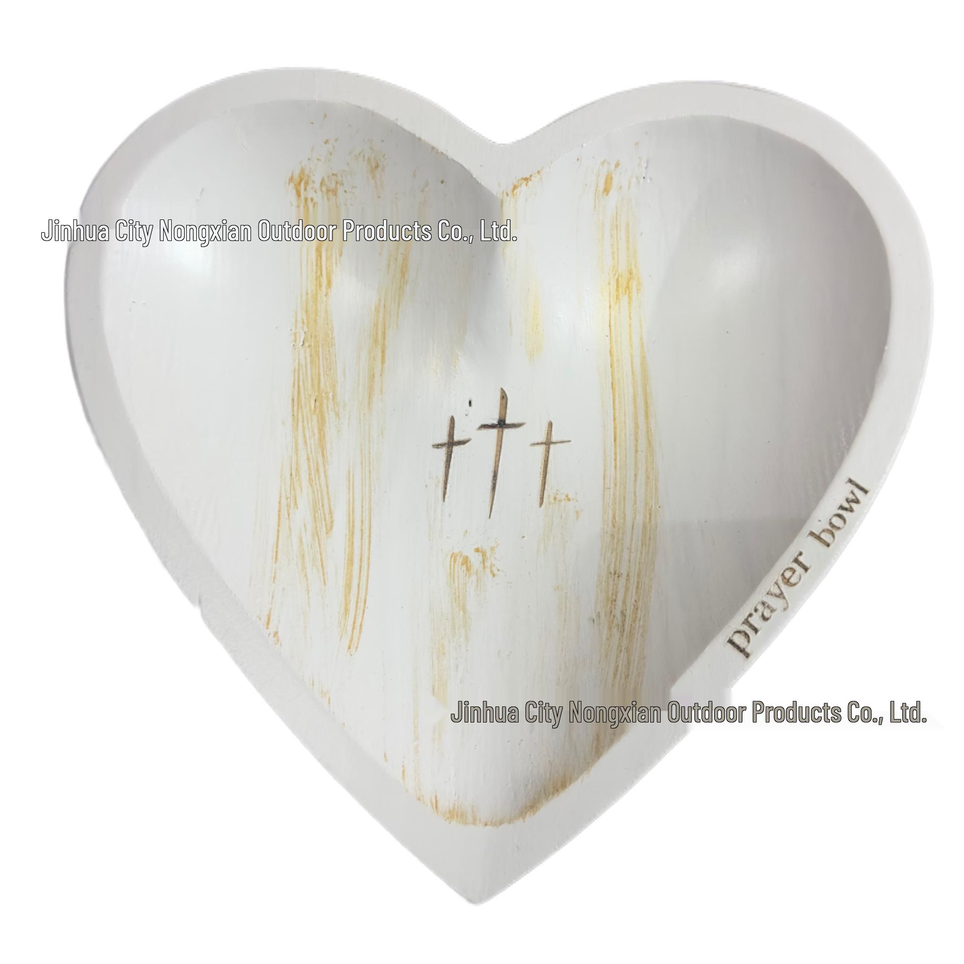 Heart-Shaped Wooden Prayer Bowl Gift Set with Prayer Cards Bowl Only белый