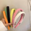 Candy Color High Crown Face Washing Headband with Sponge Hairband Pattern