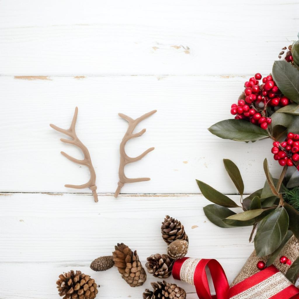 12Pairs Delicate Branch Craft Antler Snowman Ornament Christmas Mini Reindeer Antler Craft For Crafts Suite Plastic Branch Decor