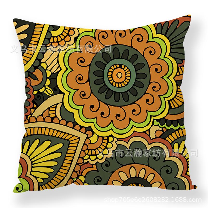Art Flower Pillow Creative Car Sofa Cushion Digital Print Pillow Cover