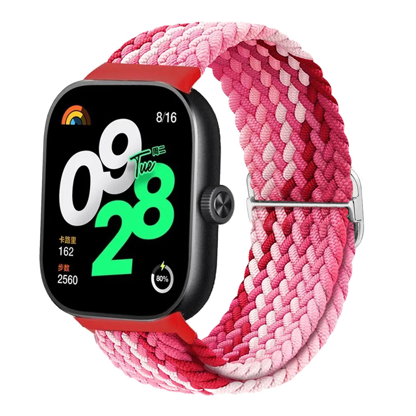 

для Xiaomi Redmi Watch 4 Ремешок Эластичный Регулируемый спортивный Плетеный из нейлона наручный Запасной ремень correa bracelet Miband 8 pro band For Redmi watch 4 ярко-красный