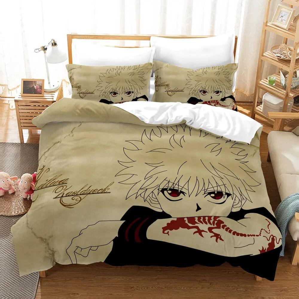Japanese Anime HUNTER×HUNTER Bedding Set HUNTER Print Duvet Cover Pillowcase Teenagers And Children Quilt Cover Gift