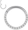 F136 Implantat-Grad Titan Nasenring Creole Mode CZ Zirkon Ohrringe CNC Nahtloser Ring Septum Helix Piercing Schmuck