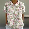 2025 Women's Floral Digital Print Short Sleeve Top