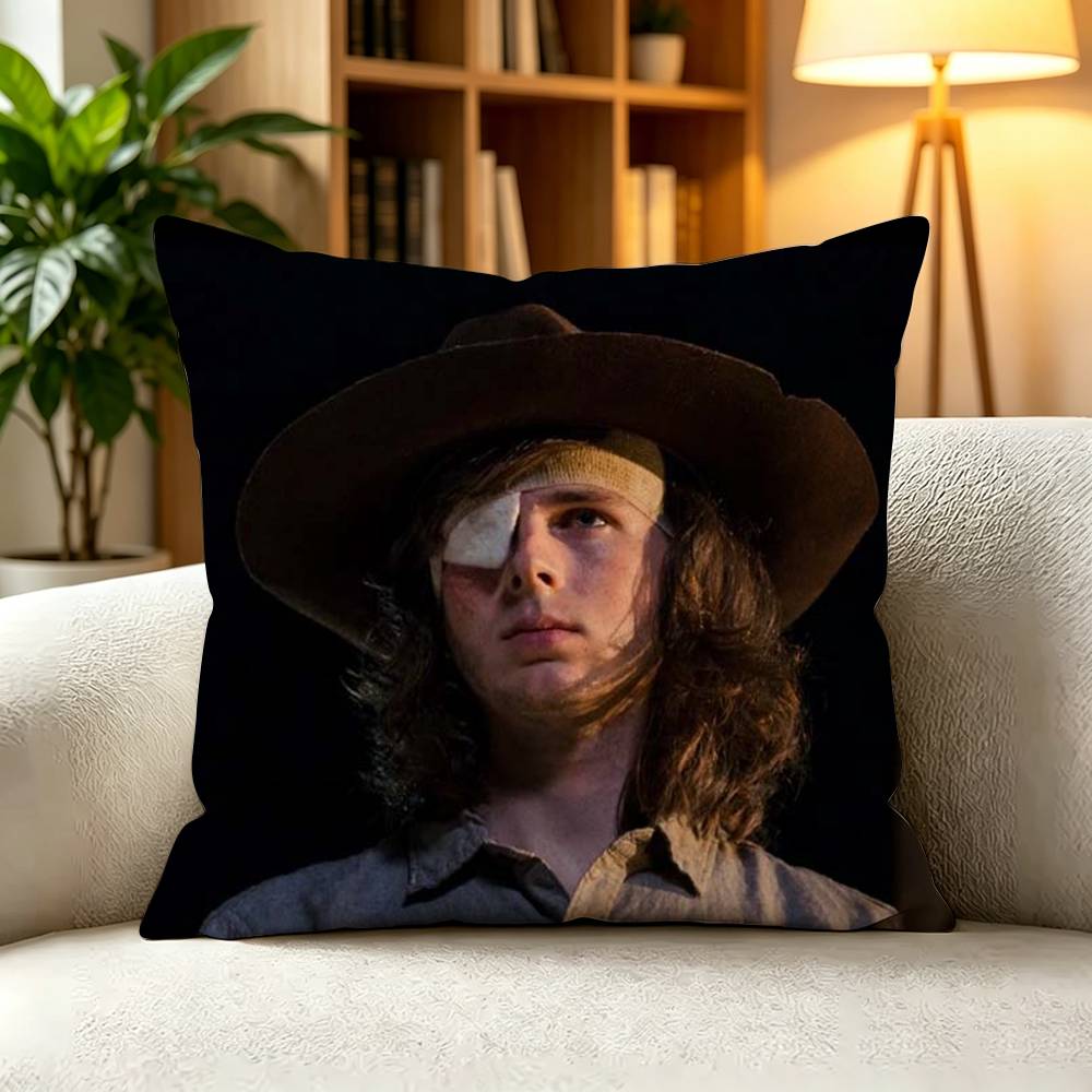 TThe Walking Dead Zombie Survival Horror TV Pillow Case Square DoubleSided Sofa Cushion Cover Bedroom Bedside Pillow
