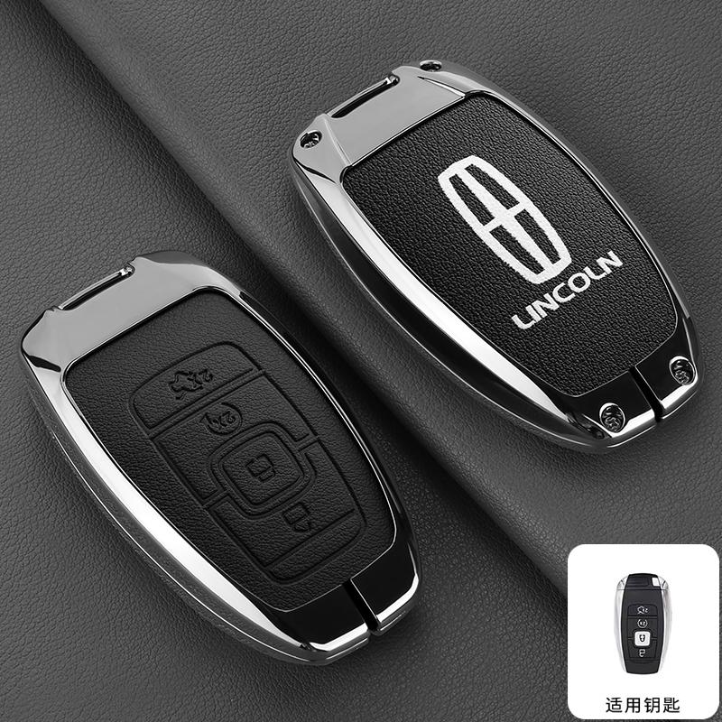 Car Key Cover Case Bag For Lincoln Continental MKC MKZ MKX Navigator Z Nautilus Aviator Corsair 2017 2018 2019 2022 Keychain m1