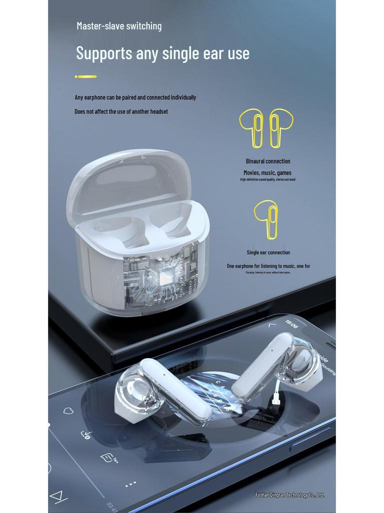 Premium Clear Bluetooth Earbuds: Noise Cancelling, Long Battery, High Sound Quality, Compatible with Apple & Android, Ideal for Running