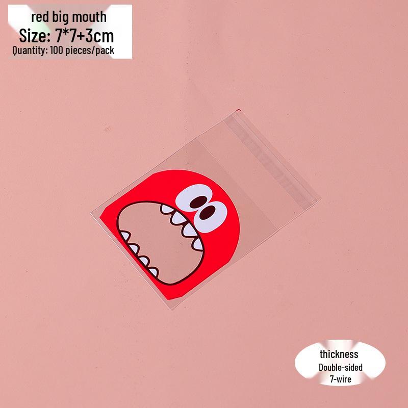 Foodie Little Monster Snowflake Crisp Self-Adhesive Gift Bags, Cookie & Candy Packaging, 100-Pack, 3 Color Options