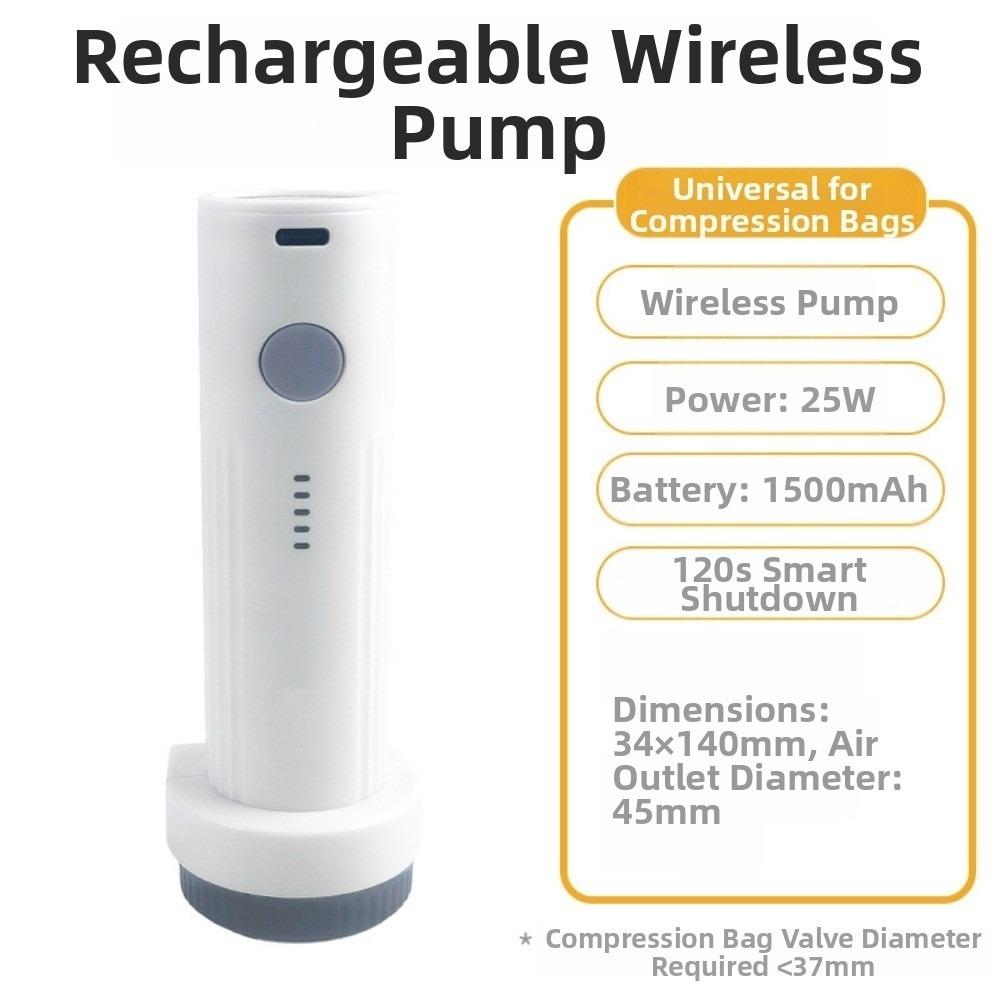 Low Noise Compressed Bag Air Pump Rechargeable Vacuum Bag Suction Pump Electric Vacuum Pump  Travel