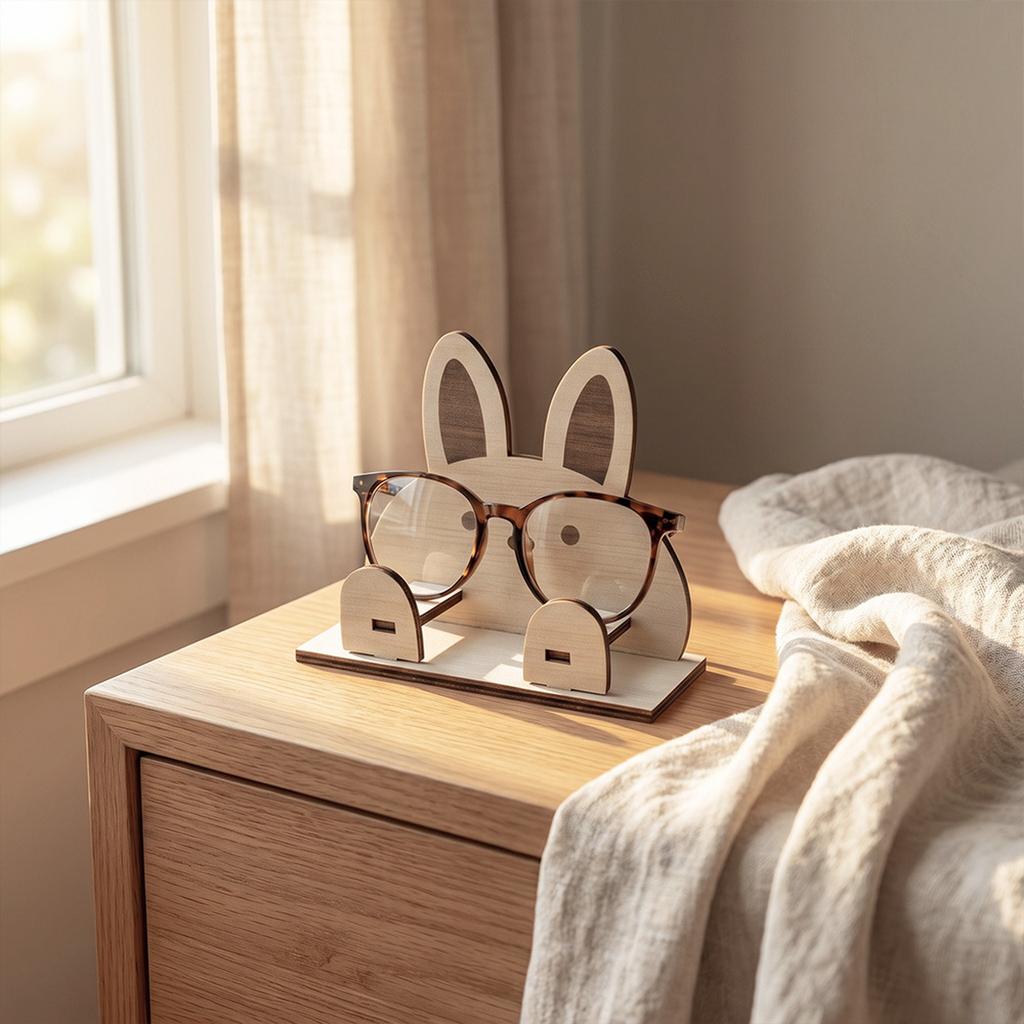 Wooden Eyeglass Stand Animal Shape Desk Creative Decor Gift