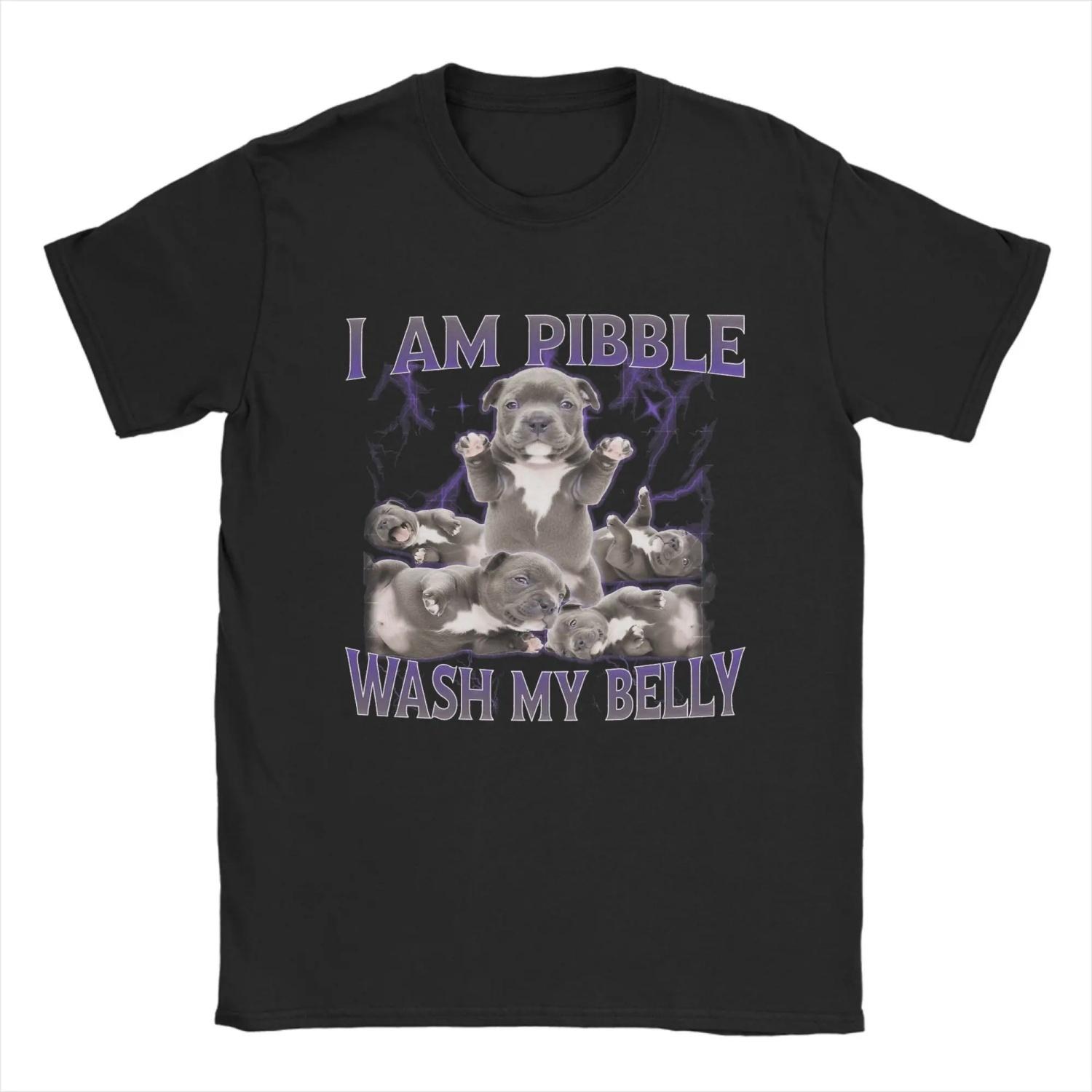 

Funny I am Pibble Dog Puppy Wash Clean My Belly Meme T Shirt Cotton T-Shirt Crewneck Tee Shirt Short Sleeve Clothing S чёрный