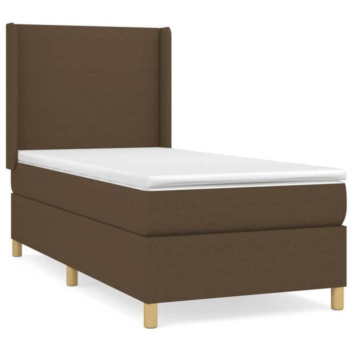 Exclusive House - Slatted Bed Base with Mattress Dark Brown 80x200 Cm