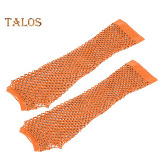 1 Pair Performance Gloves Hollow Out Fishnet Thin High Elasticity Fingerless Thin See-through Cosplay Club Party Festivals Gloves