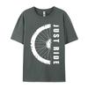Just Ride MTB Mountainbike Einfacher Stil Baumwolle Unisex T-Shirt Comics Oberteile Hemden Neuankömmling Lässiges Oberteil T-Shirts