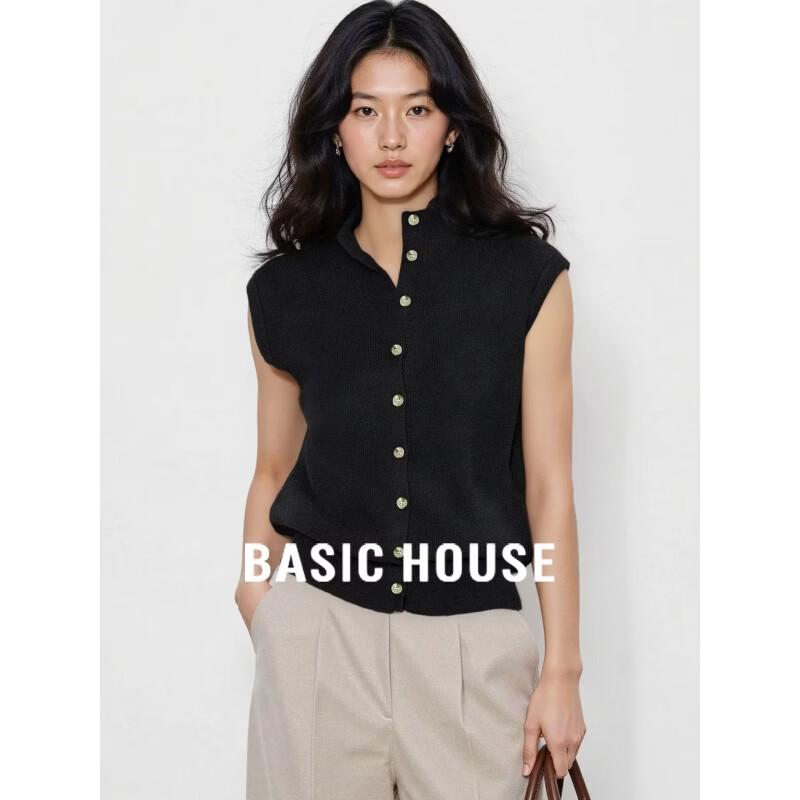 

Базовый женский вязаный жилет Basic House в стиле Old Money с воротником-стойкой One Size