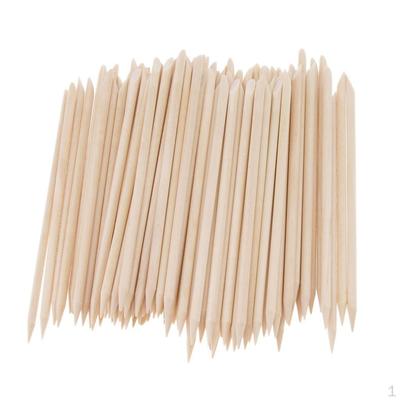 100 Stück Einweg-Maniküre-Zehennagelstäbchen aus Holz, 11,9 x 0,38 cm, Nagelhautschieber-Entferner-Werkzeug
