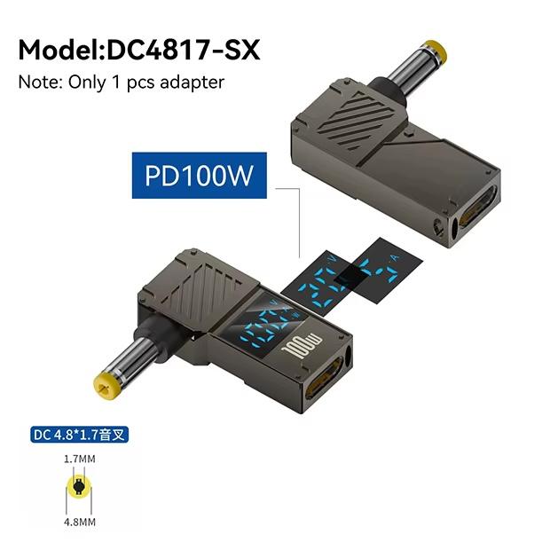 PD100W Type-C to DC Plug Converter USB C to DC Laptop Charging Adapter Power Charger Connector Tip for Lenovo Thinkplus HP DELL