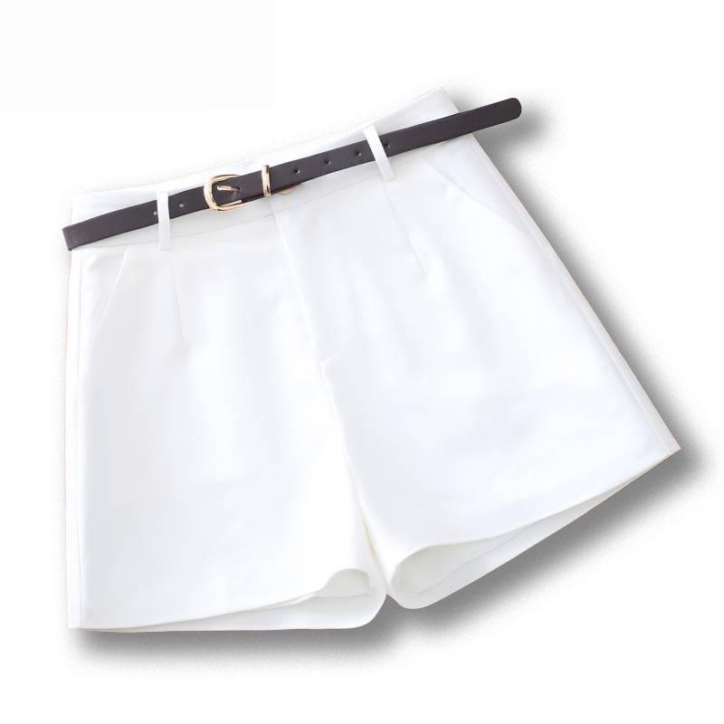 

Женские шорты-костюм с высокой талией, черные, А-силуэта, с широкими штанинами - Универсальные, стройнящие, лето 2025 31 (Recommended for 135-145 jin) белый