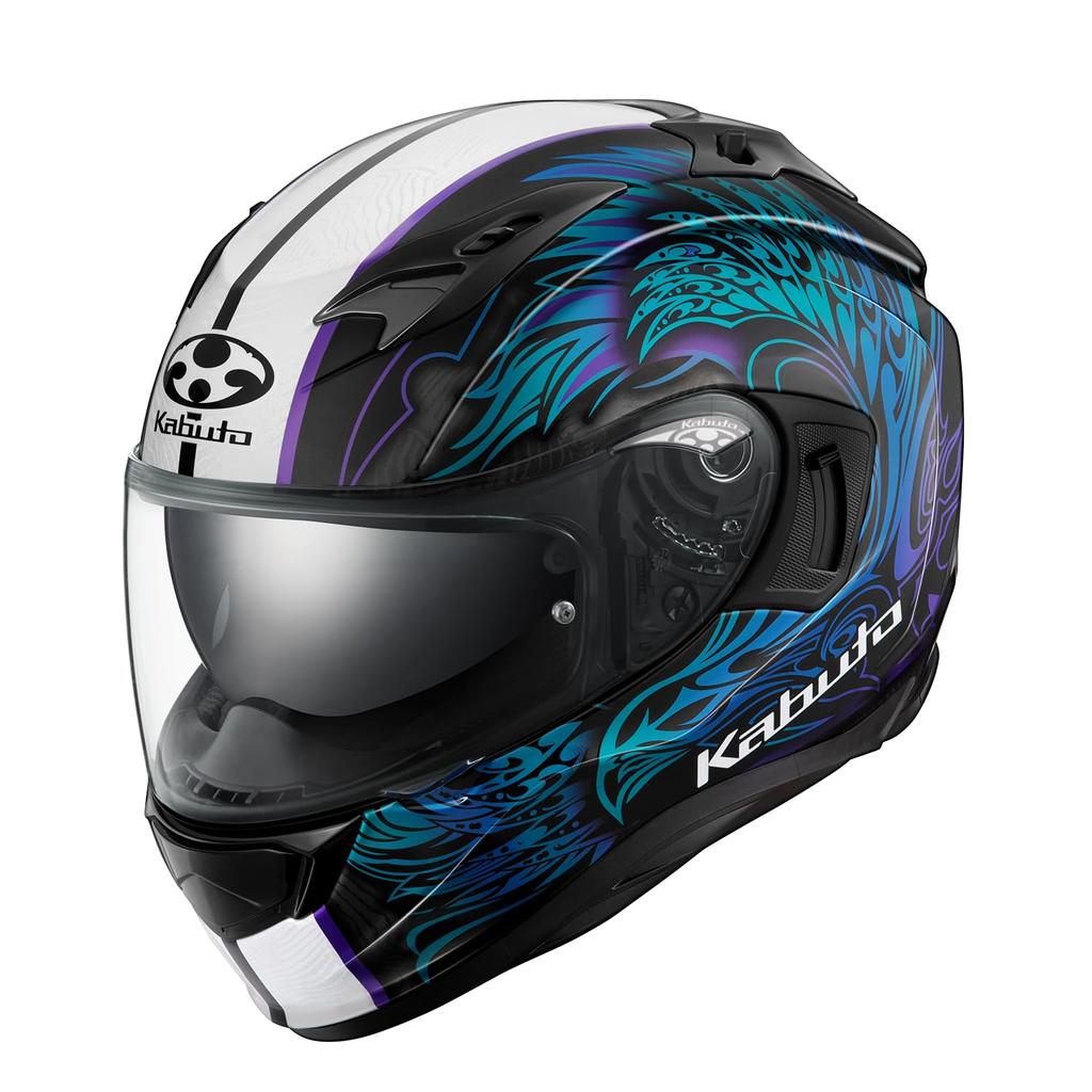 OGK KABUTO KAMUI3 ETERNO Full-Face Motorcycle Helmet, Black/Blue (Size: XS)