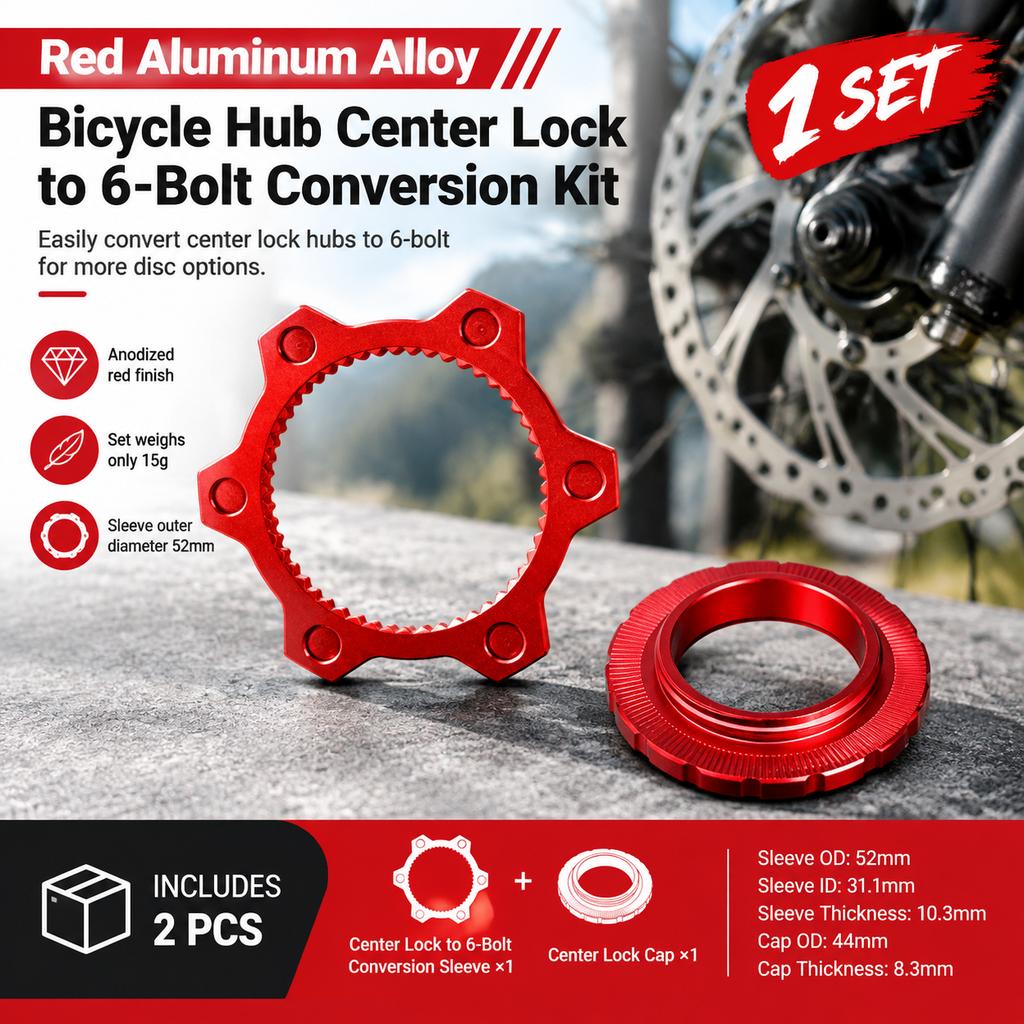 Bicycle Hub Center Lock to 6-Bolt Conversion Kit