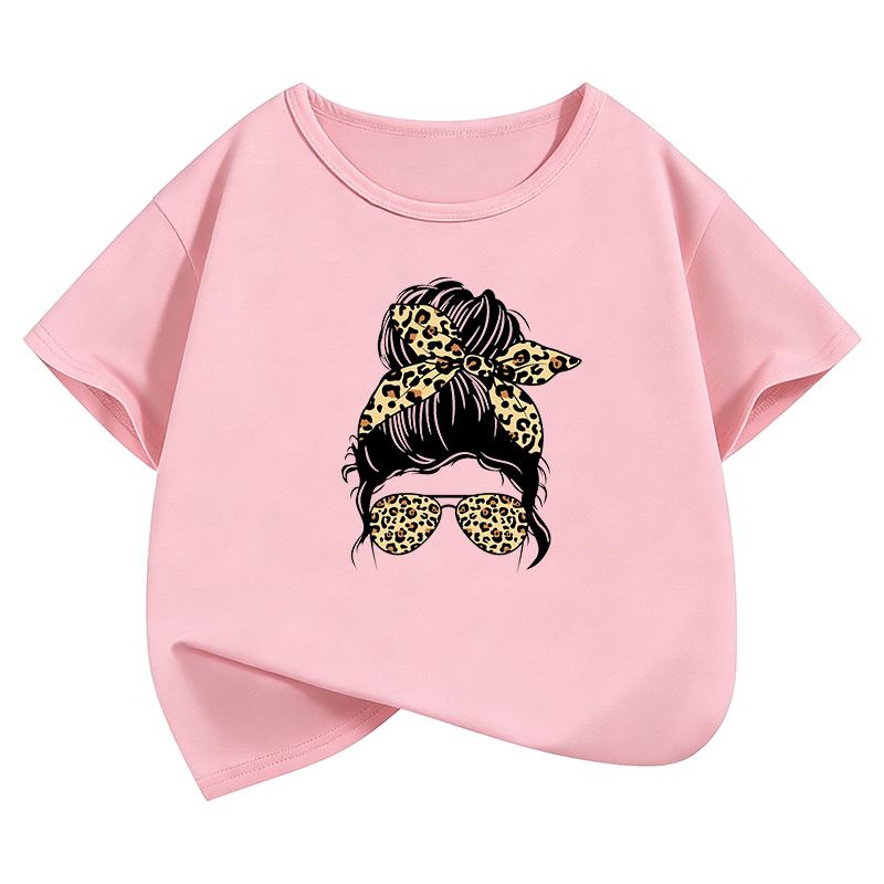 Fashion Leopard Print TShirt Printed T Shirt Girls Summer Clothes Short Sleeve Tops TShirts Cute Streetwear Clothing