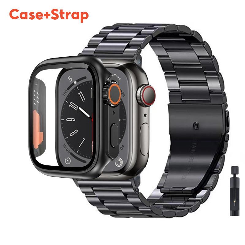 

Переход на защитную пленку Ultra для умных часов серии 9, 7, 8, ремешок 45 мм, 41 мм, чехол + ремешок iWatch SE 6, 5, 4, 44 мм, 40 мм, переход на Ultra2 44mm серебряный