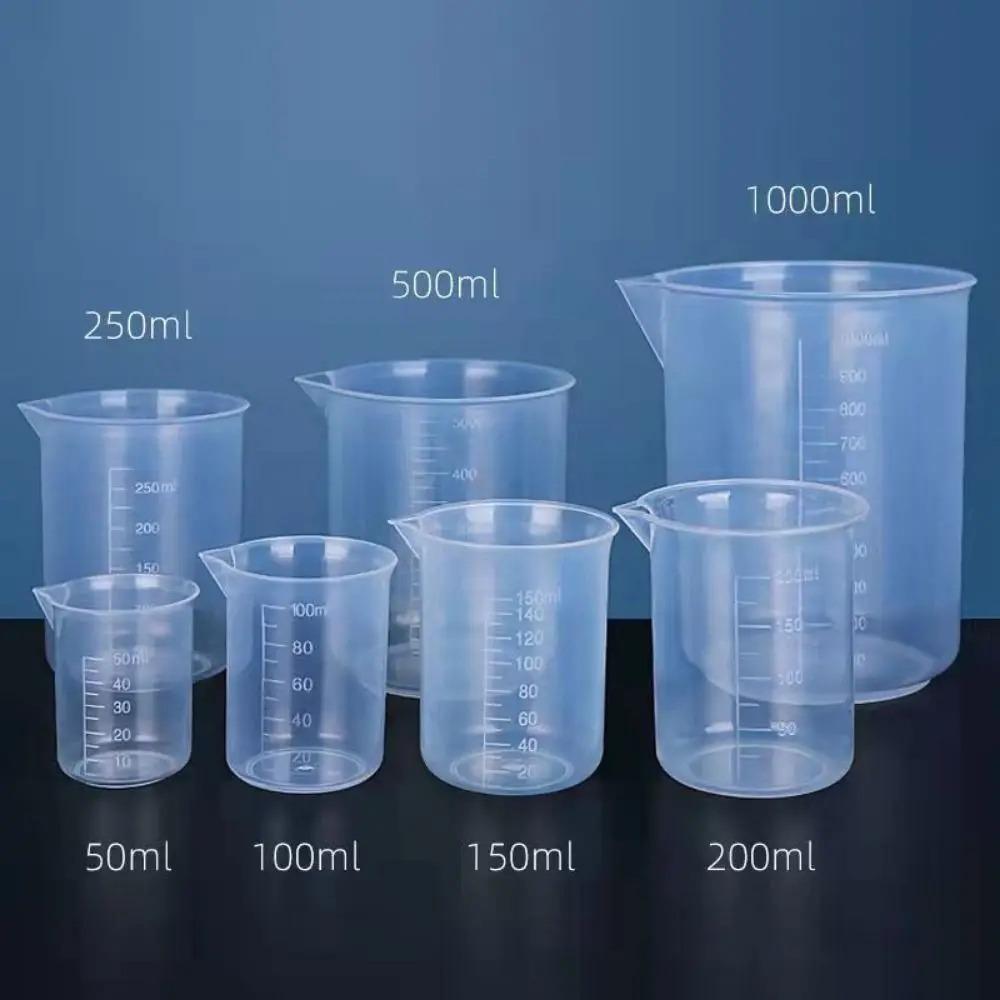 6Pcs/set Clear Plastic Graduated Measuring Cup Without Handle for Baking Beaker Liquid Measure Jug Cup Container