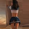 Japanese School Uniform Erotic Cosplay Lingerie Set Tops with Mini Skirt and Tie Set Role Play Sexy Costume