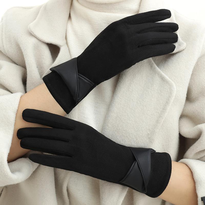 Women's Wool Lined Fleece Gloves For Winter Warmth