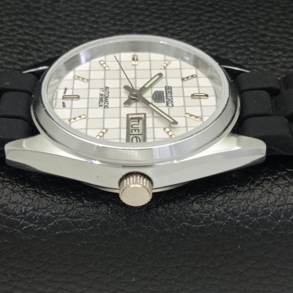 JAPAN SEIKO 5 AUTOMATIC MENS 6309A REFURBISHED WHITE COLOR DIAL WATCH A440317-4 Sk-a440317