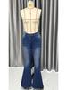 Europe Cross-Border Retro Women's Stretch Slim Fit Micro Flare Denim Jeans - 2025 Spring Collection